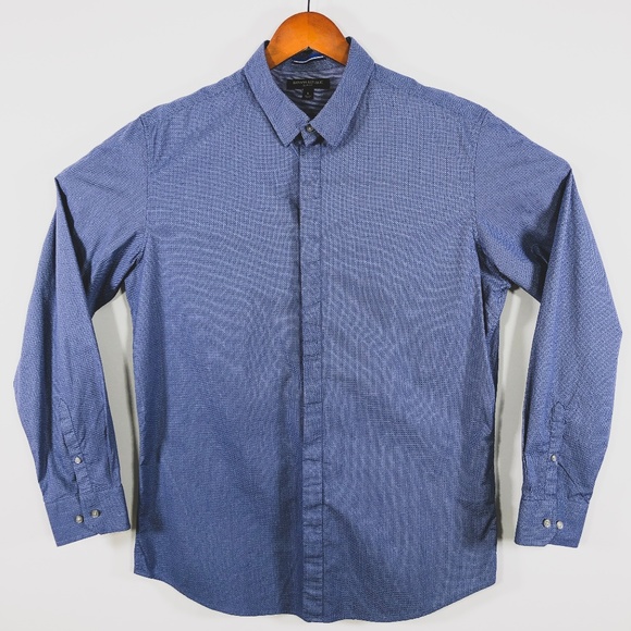 Banana Republic Other - Banana Republic Blue Grey Slim Fit Stretch Shirt L